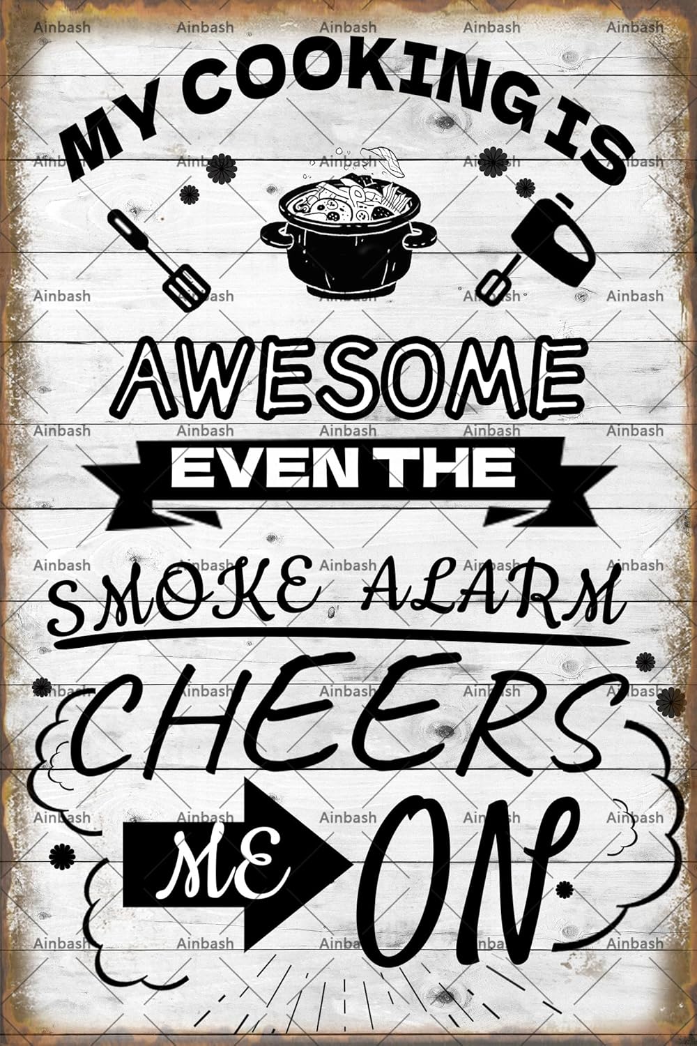 Home Cooking Quotes Sayings - Plaque en métal amusante « Ma