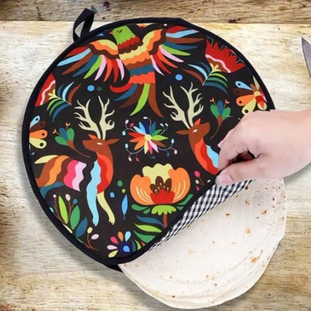 Tortilla Warmer Cloth - Sac en tissu Burrito réutilisable rond